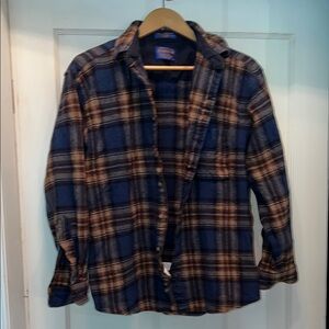 Pendleton wool Blue and Brown Plaid Men's Shirt